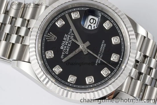 0413 Unique DateJust 36 SS 116234 VSF 1:1 Best Edition 904L Steel Black Diamonds Dial on Jubilee Bracelet VS 2089
